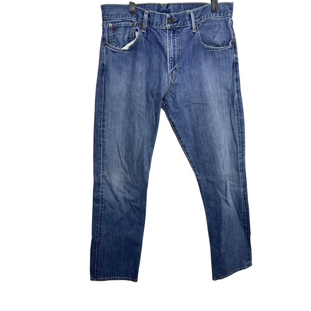 Polo Ralph‎ Lauren Authentic Dungarees Jeans Mens 34x32 Blue Straight Leg Denim